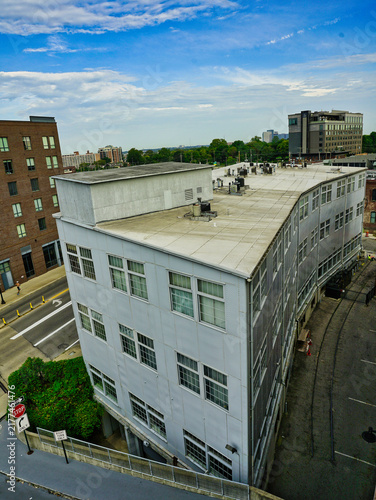 The Battleship Building in the Arena district in downtown Columbus Ohio USA 2026 one time the  J.I. Case Threshing Machine Company building. 