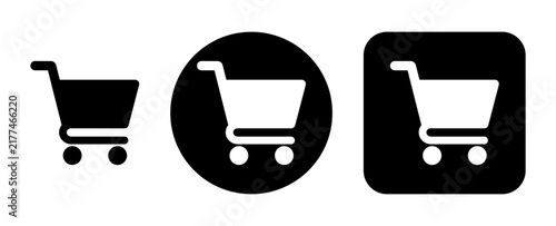 Shopping Cart E-commerce Online Store Purchase Icon Set Vector, Shopping cart icons for e-commerce online shopping retail purchase checkout store and digital marketplace interfaces