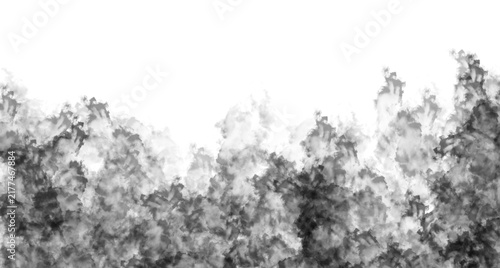 Canvastavla Low dense fog and smoke clouds spreading on the ground transparent background