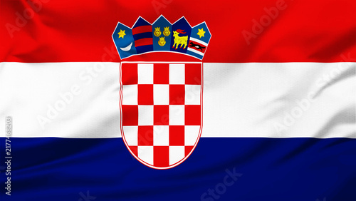 Obraz na plátne National flag of Croatia with cloth texture