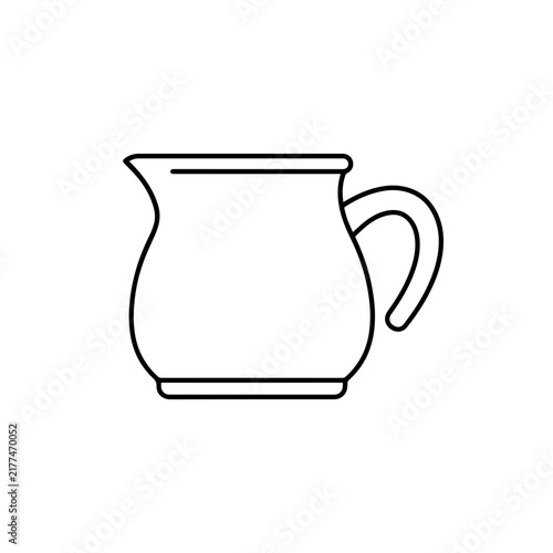 Foto Minimalist Line Art Illustration of a Small Ceramic Creamer Pitcher