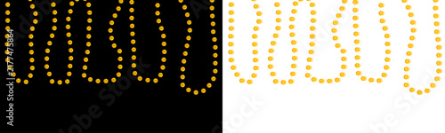 Abstract Orange Wavy Dotted Line Pattern on Black and White Backgrounds for Modern Digital Graphic Design and Creative Backdrop