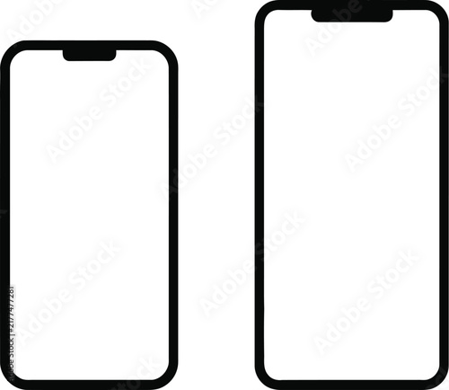 Smartphone icon, mobile phone sign, cellphone symbol, digital communication device, touchscreen technology, mobile app interface, wireless connectivity, isolated on white background.