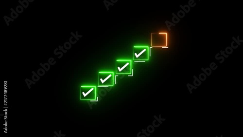 Checklist and task progress tracking concept on transparent background. Productivity, goal setting, and efficient project management. Motion graphics of progress icons. 4k video animation