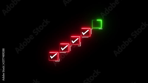 Checklist and task progress tracking concept on transparent background. Productivity, goal setting, and efficient project management. Motion graphics of progress icons. 4k video animation