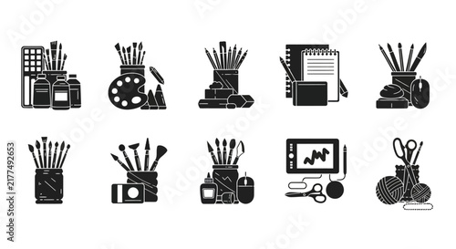 Photography Art supplies with supplies include paintbrushes