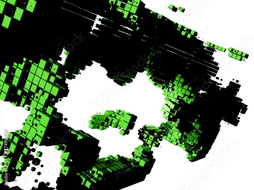 Photography Digital Matrix Grid Disintegration and Data Collapse Abstract Background