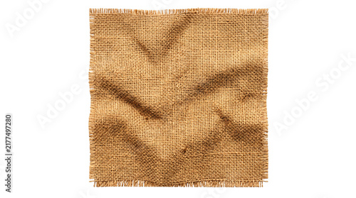 Fotografía Close-up of burlap fabric with rough texture png on isolated transparent backgro
