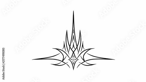 Dynamic tribal pinstripe vector illustration for vehicle body graphics.
