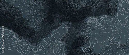 Intricate abstract topographic map contour lines on dark grey backdrop with topography abstract geography navigation geometric background elevation cartography technical illustration