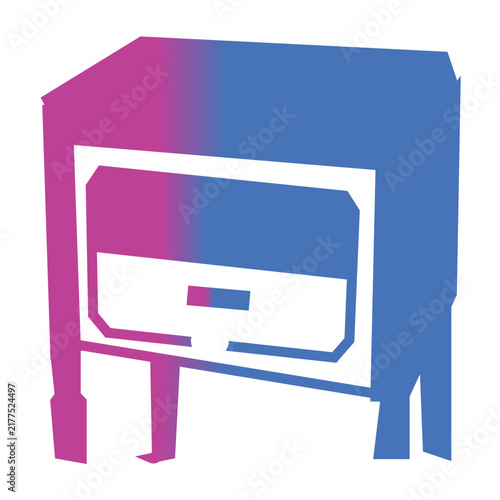 3d render of a table drawer furniture interior gradient line style 