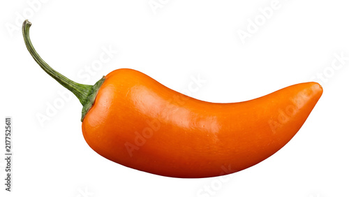 Foto Vibrant orange habanero pepper isolated PNG on transparent background, fresh spi