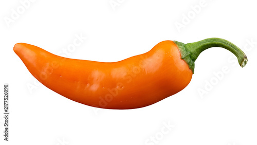 Fotografie Vibrant orange habanero pepper isolated PNG on transparent background, fresh spi