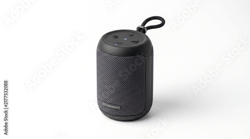 Plakat Portable wireless bluetooth speaker isolated on white background for audio technology