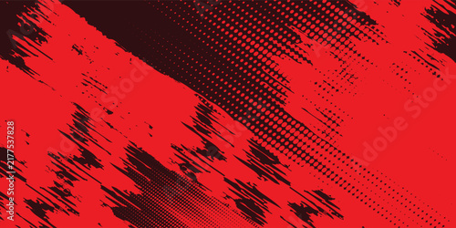black red dragon decal brush fire volcano lava sakura Asia Japan anime style illustration sporty background banner style illustration.