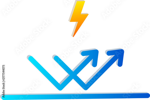 3D Energy Resilience Icon for Power Recovery and Performance Improvement Isolated on Transparent Background