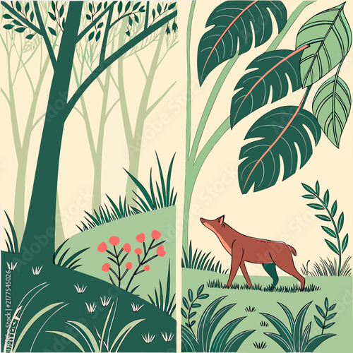 vector illustration of a fox