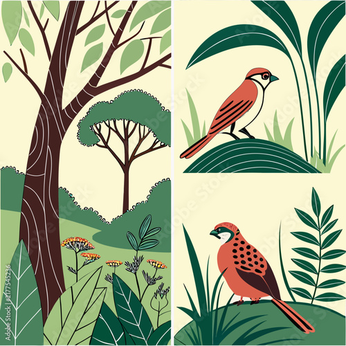 seamless pattern with birds