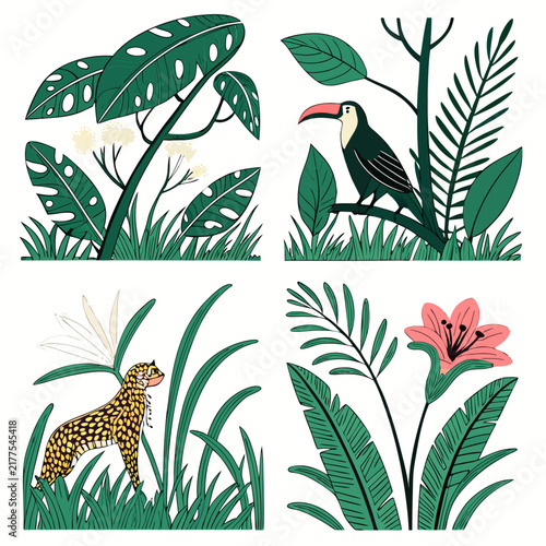 set of wild animals