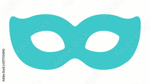 Teal Masquerade Mask Isolated on White Background