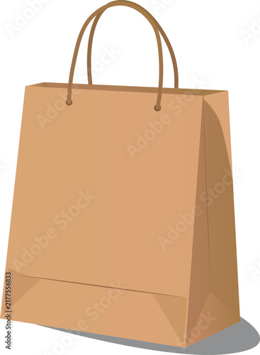 Reusable kraft paper shopping bag made from recycled paper, eco-friendly bag