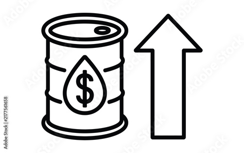 Fuel Price Line Icon, Editable Stroke Vector Symbol for Gasoline, Petrol Station, Energy Cost, and Automotive Services.
