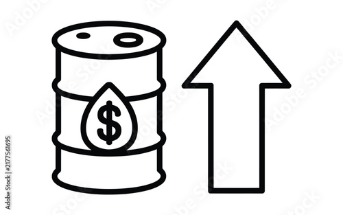 Fuel Price Line Icon, Vector Illustration with Editable Stroke for Gas Station, Petrol, Energy, and Transportation.