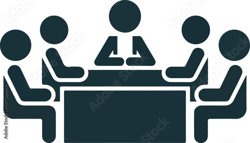 Five people meeting around a table in a conference