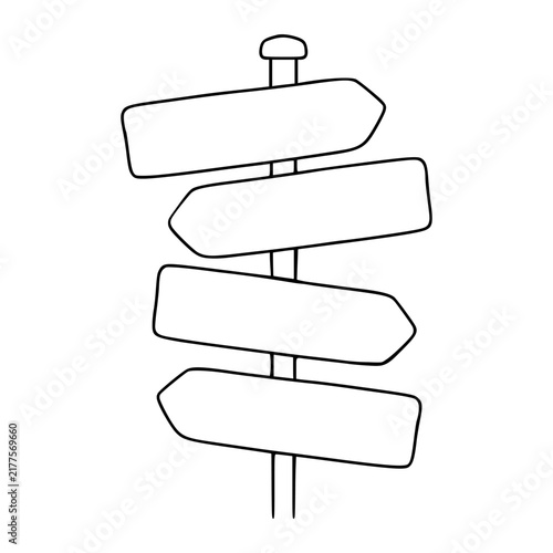 Wooden signpost showing multiple blank directions