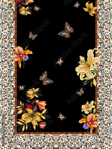 Fotografie Autumn leaves Textile design with attractive look.