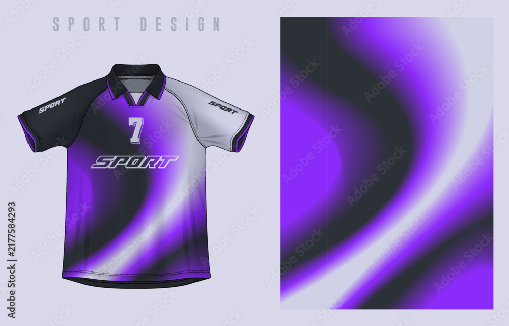 Fototapeta premium Fabric textile design for Sport t-shirt, Soccer jersey mockup for football club. uniform front view.