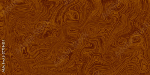 Fotografie Abstract dark brown wood grain texture with intricate flowing contours and organ