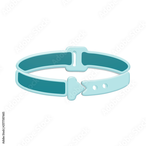 Fotografía 3D rendered teal and light blue plastic cable tie or adjustable strap icon for e