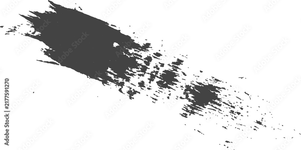 Obraz premium Dark grey ink splash with rough texture against a clean white background for graphic design
