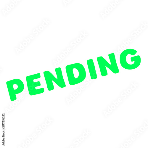 Foto Green pending text on light background isolated on transparent background