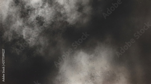Smoky noise and faded exposure film texture with vintage dust and scratches overlay