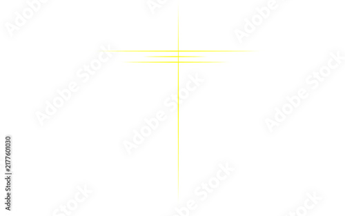 Yellow Cross Light Streak Glowing Abstract Vector Background Design