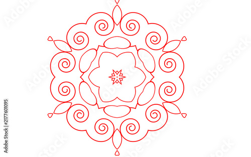 Blue Flower Spiral Swirl Mandala Circular Line Art Vector Design for Coloring Book