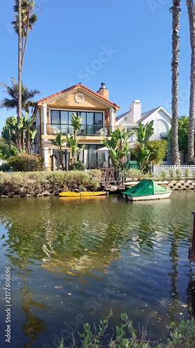 Houses along Venice Canal, Los Angeles, California