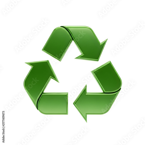 Green recycling symbol vector icon