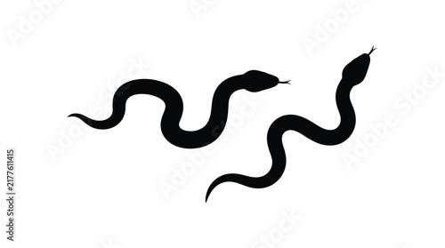 Black snake silhouette against a white background simple serpentine form