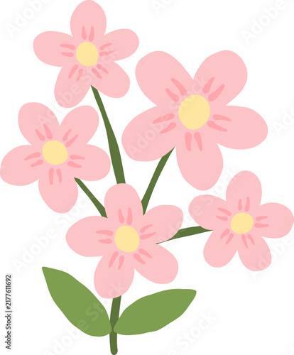 cute spring summer blossom flower vector cartoon illustration