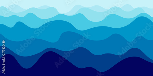 Abstract Wavy Background in Pastel Color Design sweet color. Blue river ocean wave layer vector background illustration
