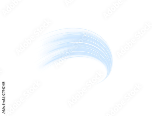 Photography A delicate arc of translucent light streaks creates a soft, airy effect in pale blue tones