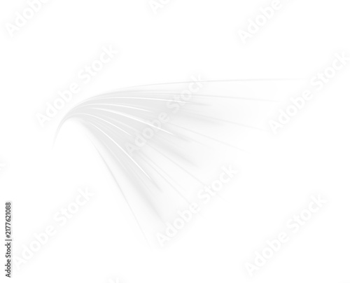 Obraz na płótnie A bundle of soft white light streaks converges from the left side of the image