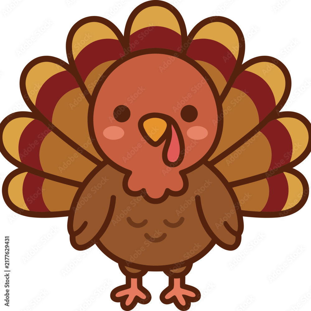 Fototapeta premium Cute Thanksgiving Character Turkey
