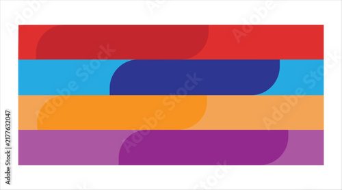 colorful abstract geometric background with rounded rectangular shapes