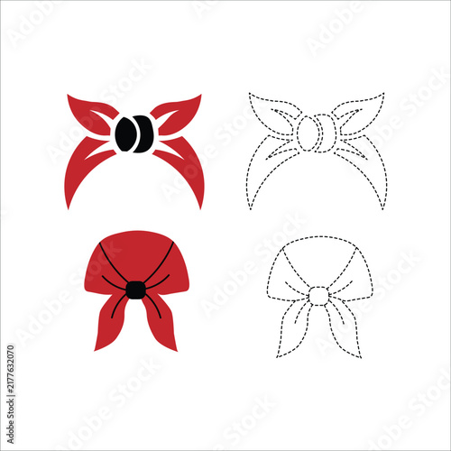 elegant maroon hair bow with a central knot and flowing ribbons depicted in a vibrant color palette for feminine fashion and gift wrapping themes collection 
