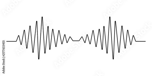 Obraz na płótnie Black audio sound wave graphic line icon representing music and digital sound fr