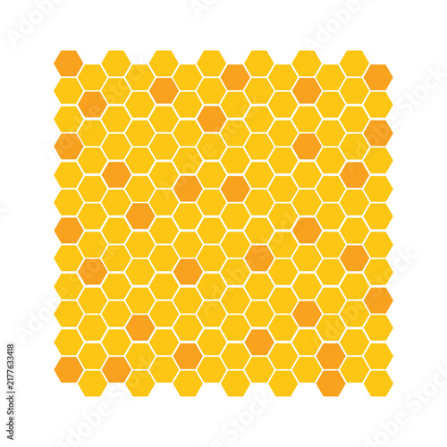 Obraz na plátně Seamless honeycomb pattern with golden yellow and orange hexagon shapes for natu